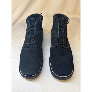 Cole Haan Country Womens Black Suede Waterproof Lace Up Lug Ankle Boots 8.5 B